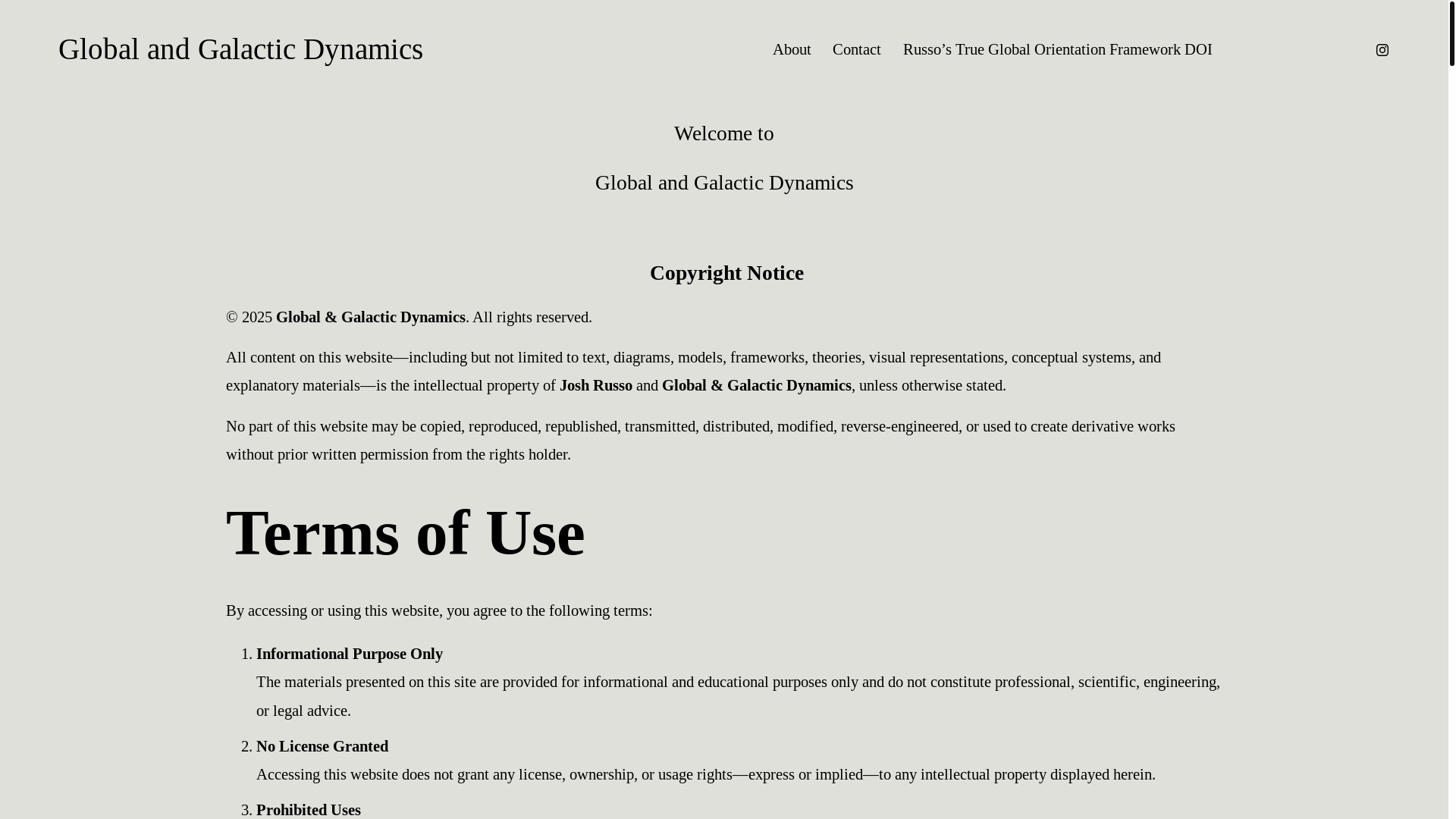 website screenshot of https://globalgalacticdynamics.com/