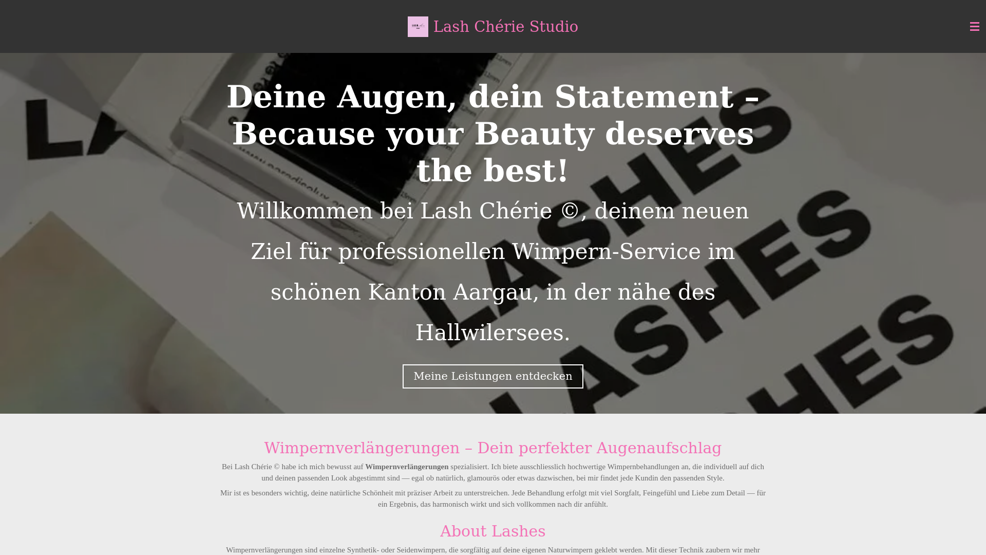 website screenshot of https://lashcheriebeautybylola.ch/