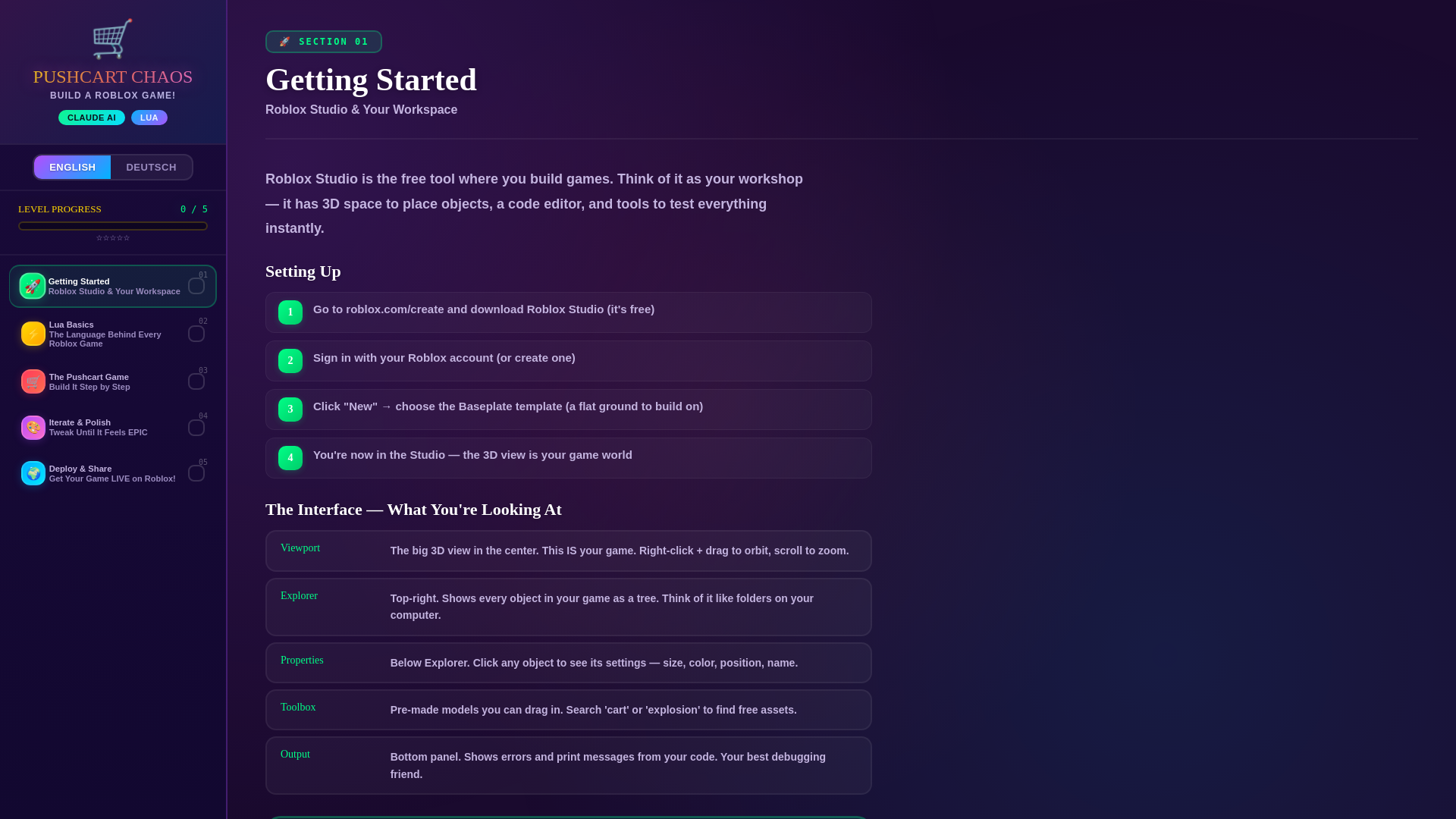 website screenshot of https://pushcart-academy.pages.dev/