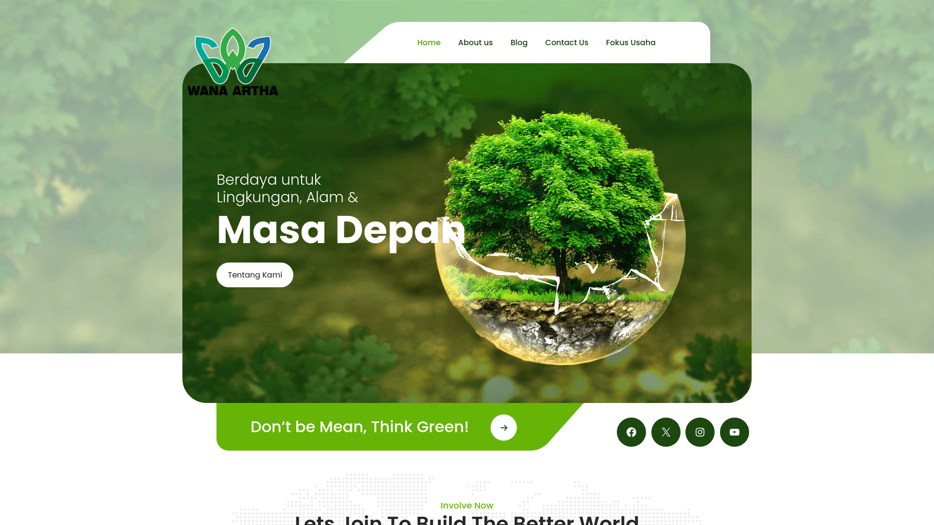 website screenshot of https://wanaartha.com/