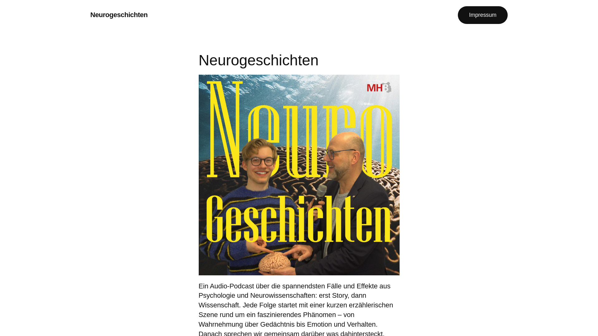 website screenshot of https://neurogeschichten.de