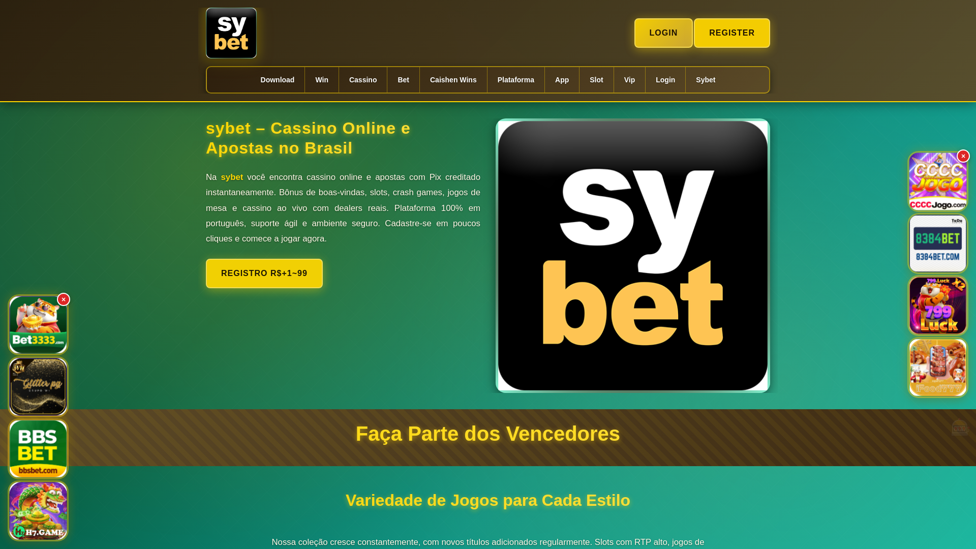 website screenshot of https://sybetbet.com.br