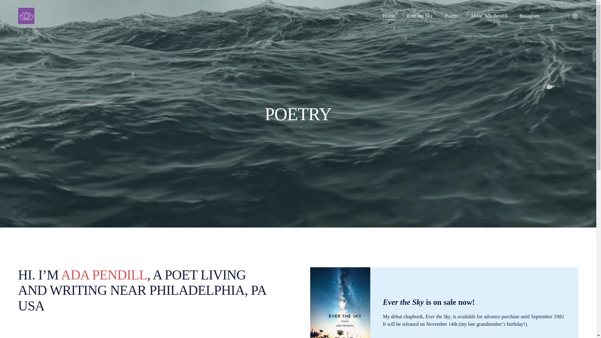 website screenshot of https://adapendillpoetry.com/