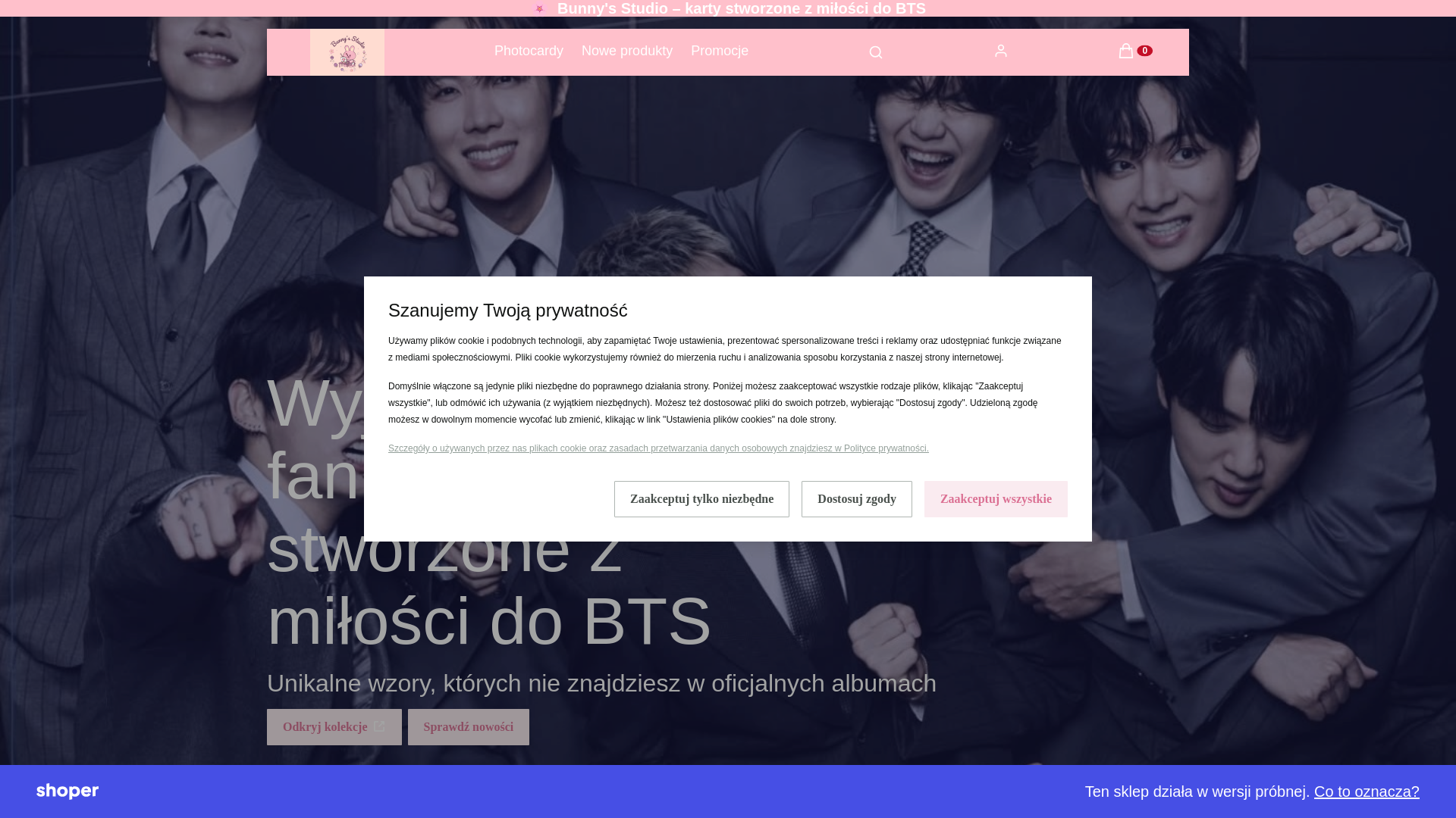 website screenshot of https://bunnystudiocrafts.pl/