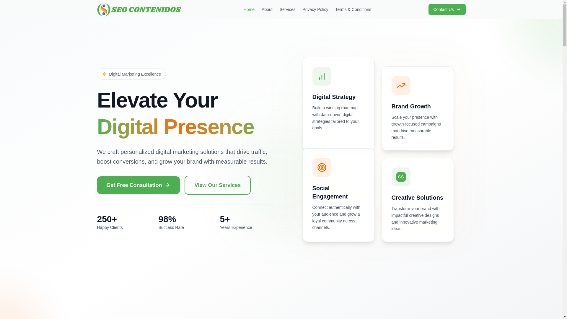 website screenshot of https://seo-contenidos.site/