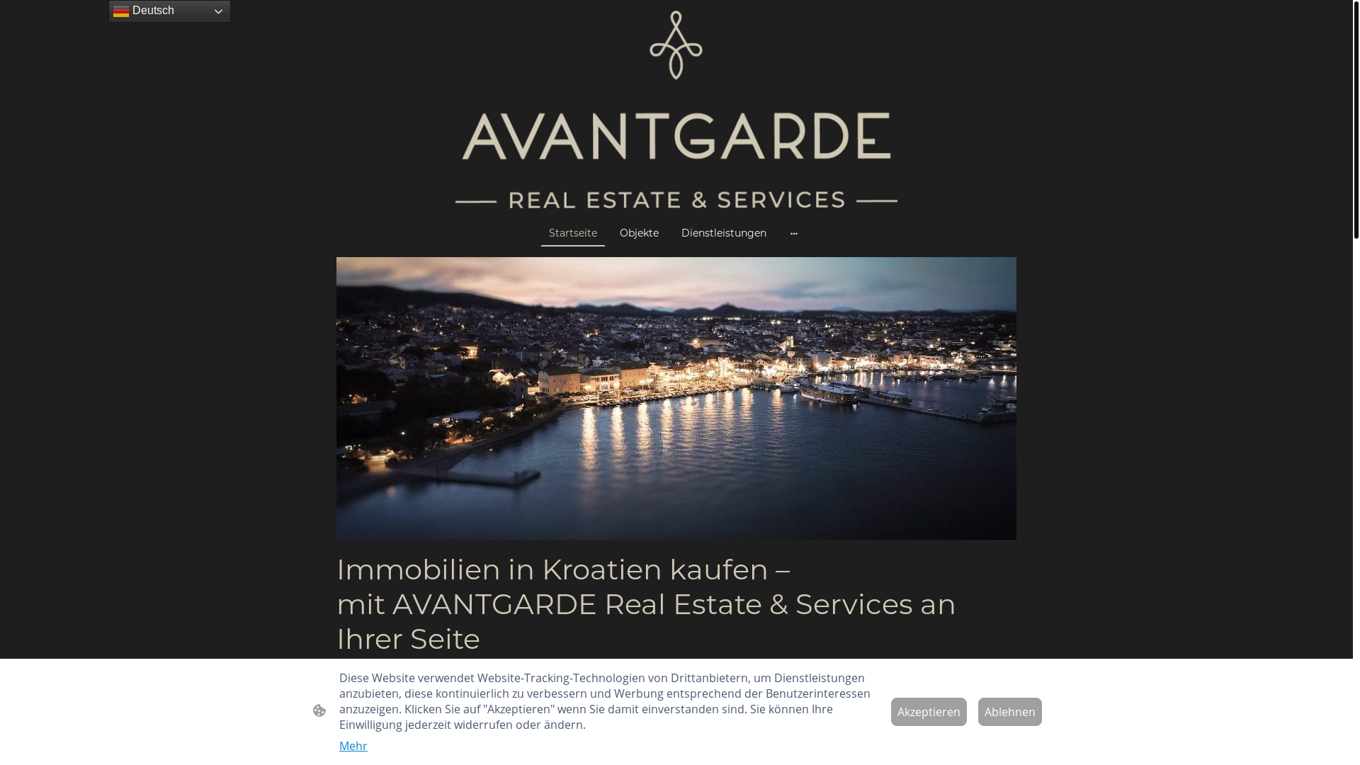 website screenshot of https://avantgarde-zadar.com/