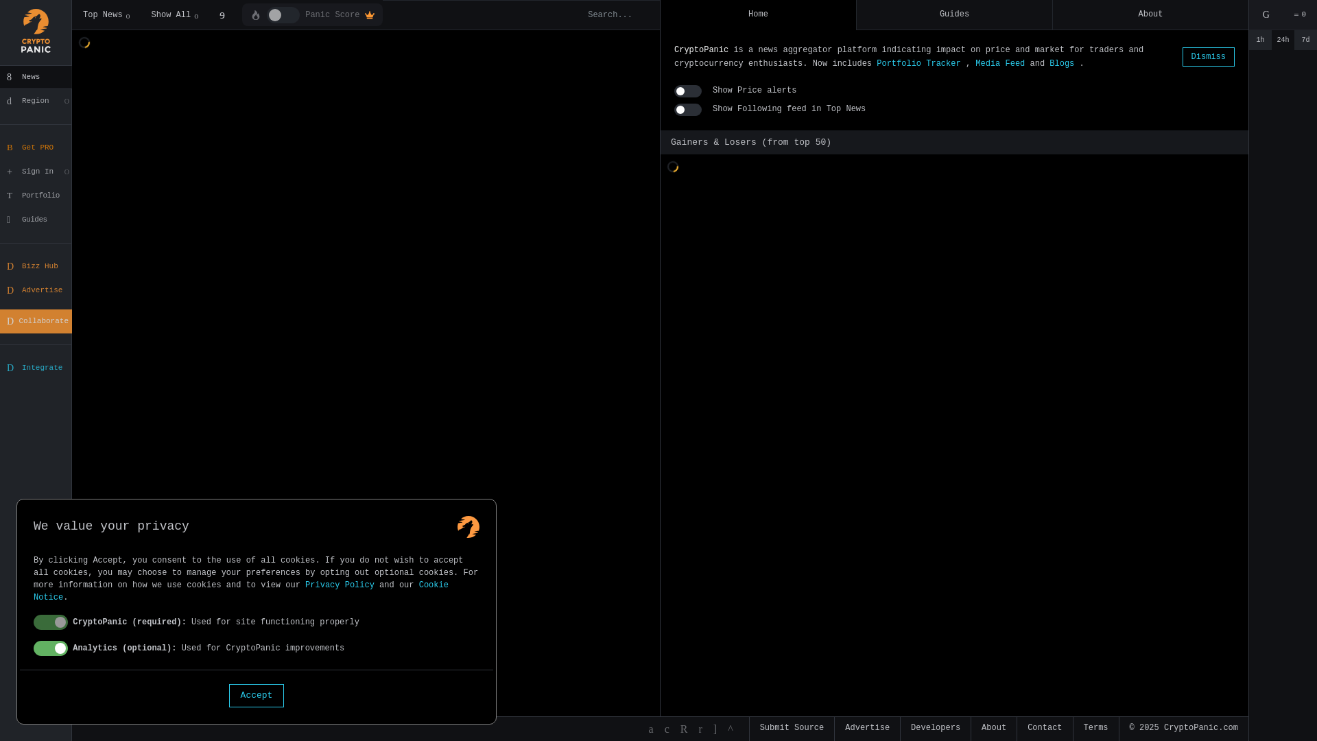 website screenshot of https://www.bing.com/ck/a?!&&p=a17846e230d73aa678b66762f12fdfcb5c28fe7202e91e7964d2ee8369ab99bbJmltdHM9MTc1NTU2MTYwMA&ptn=3&ver=2&hsh=4&fclid=2a854e41-bdf4-68a9-3683-580bbc1069c1&psq=cryptopanic&u=a1aHR0cHM6Ly9jcnlwdG9wYW5pYy5jb20v&ntb=1