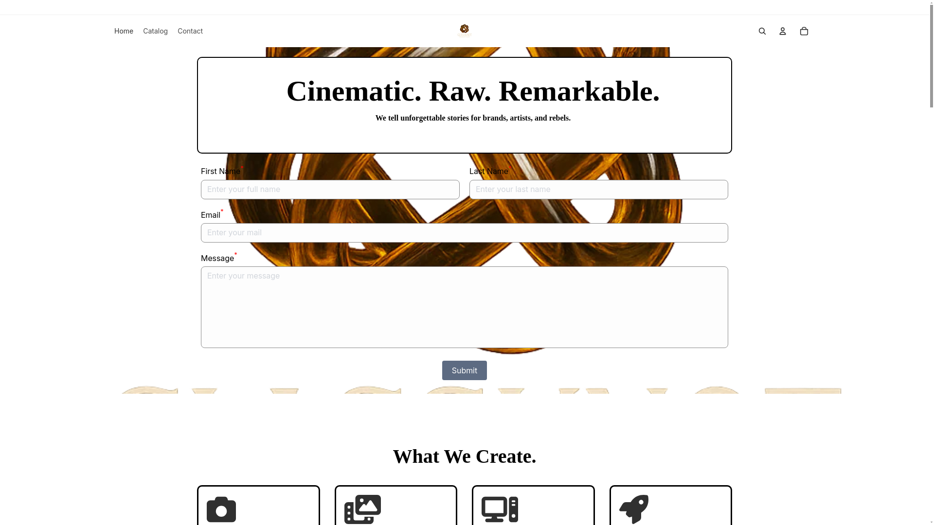 website screenshot of https://glassknotproductions.com/