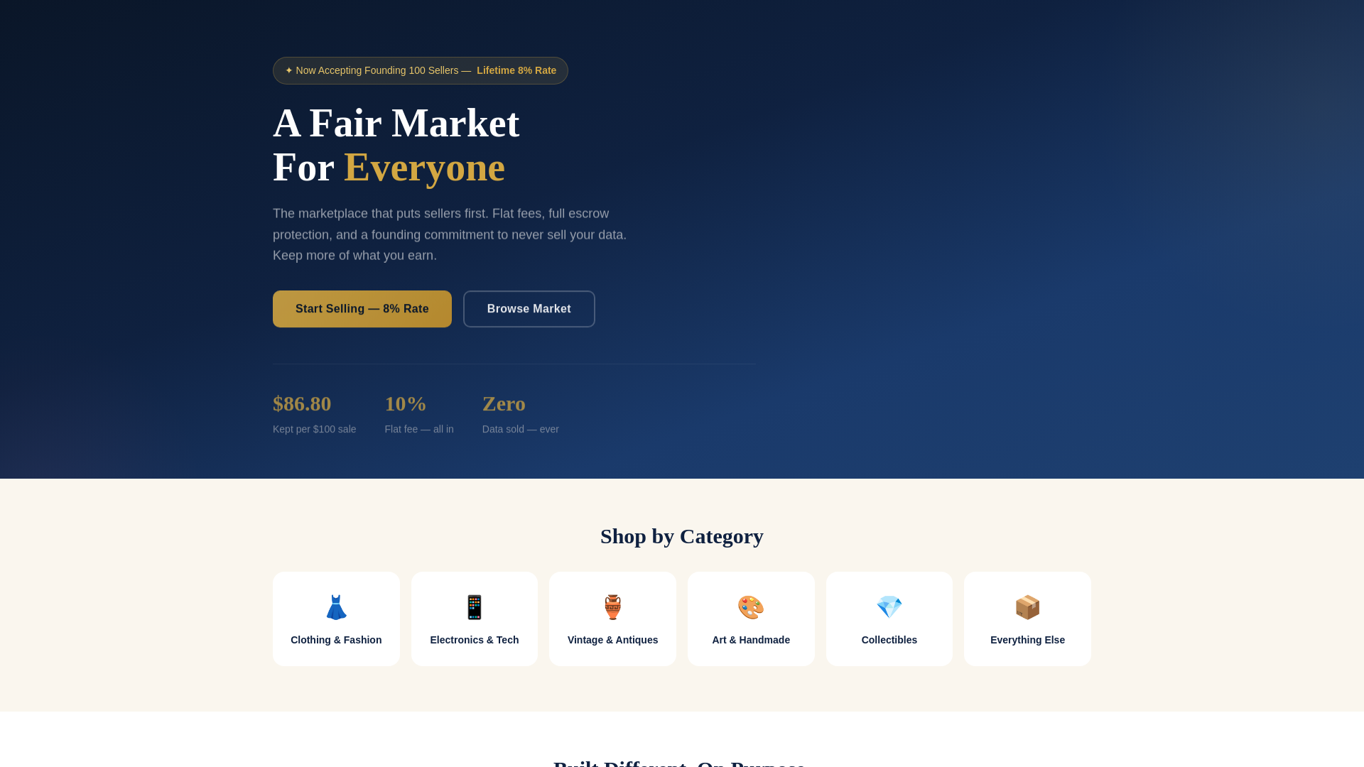 website screenshot of https://aequitas-market.pages.dev/