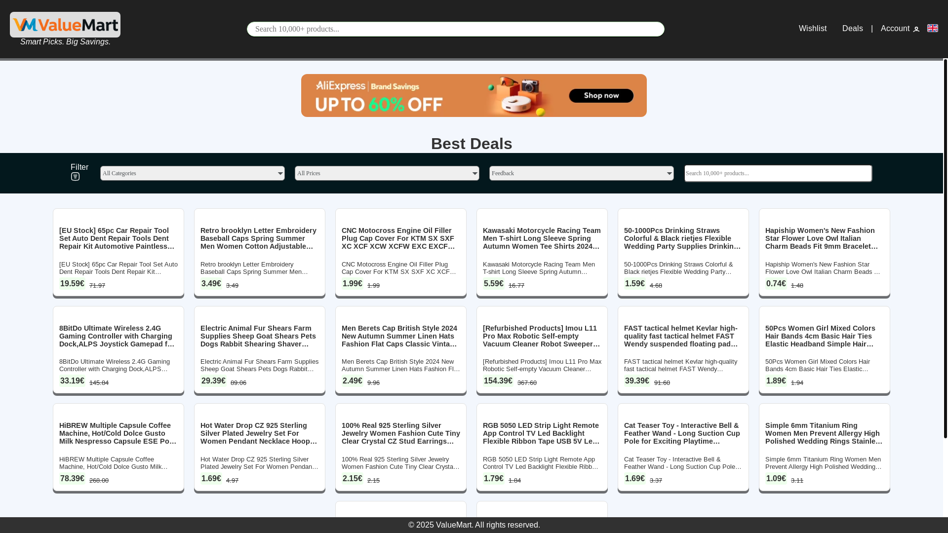 website screenshot of https://value-mart.de/