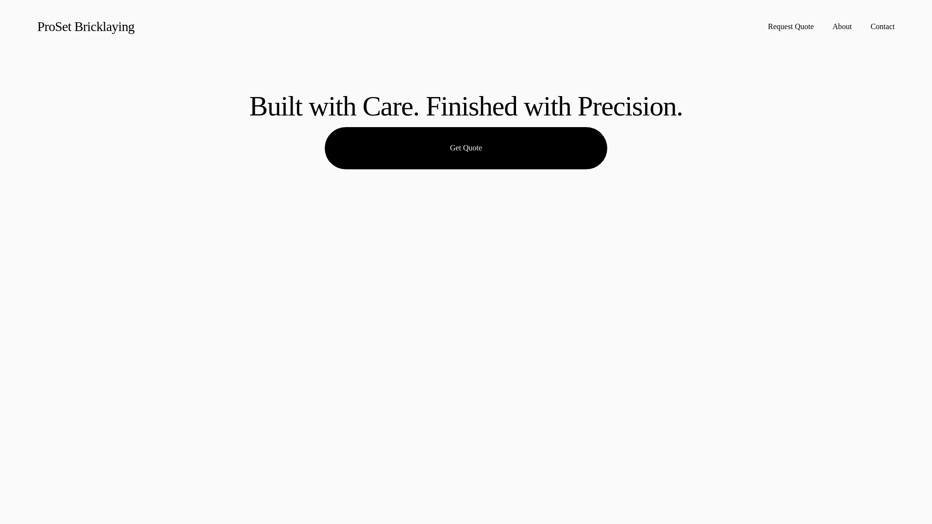 website screenshot of https://prosetbricklaying.com.au