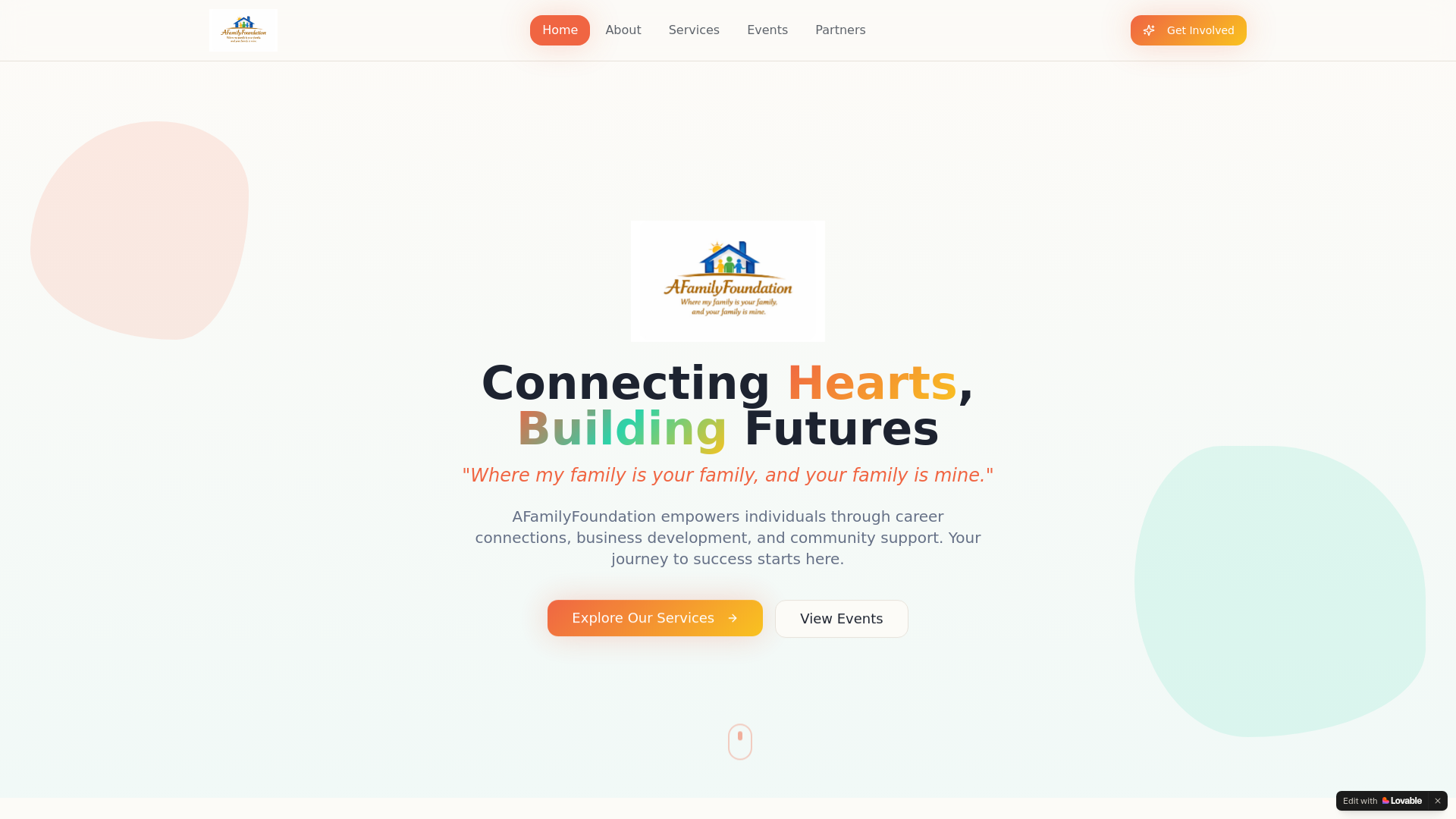 website screenshot of https://afamilyfoundation.site/