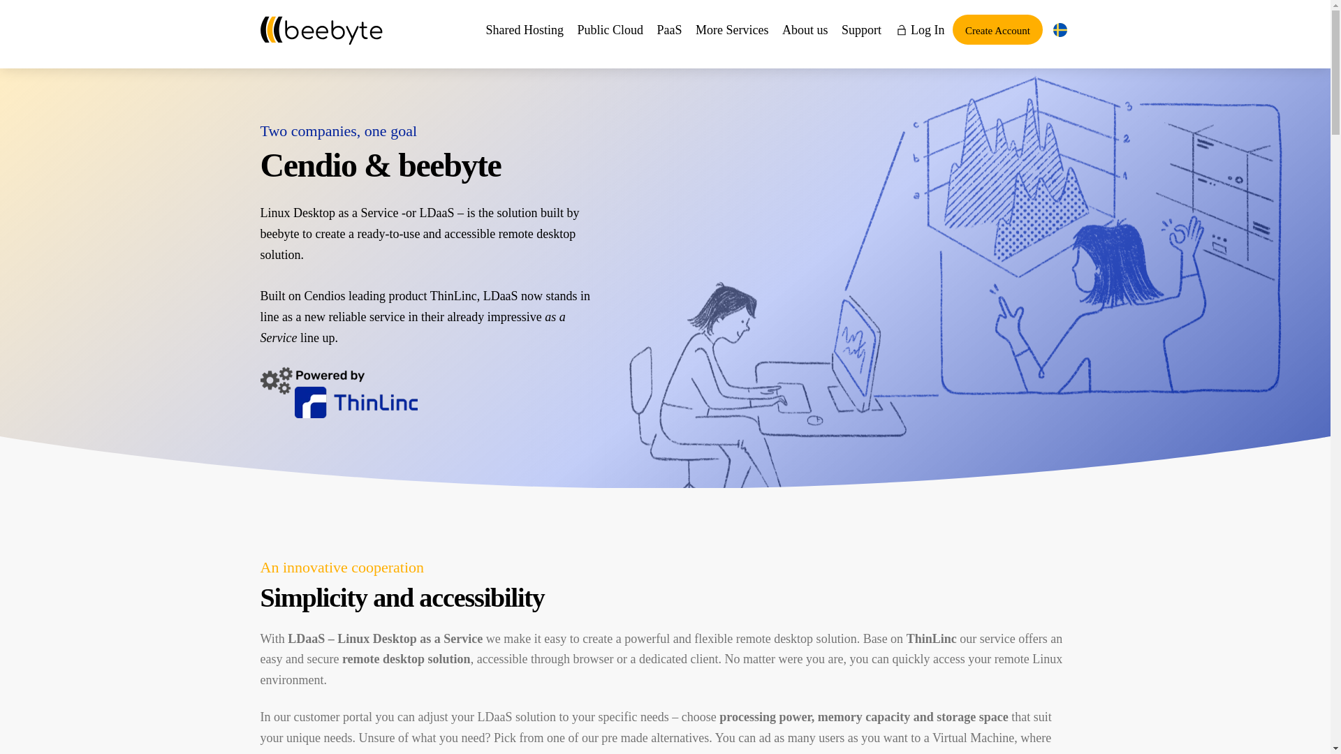 website screenshot of https://www.beebyte.se/en/thinlinc-at-beebyte/