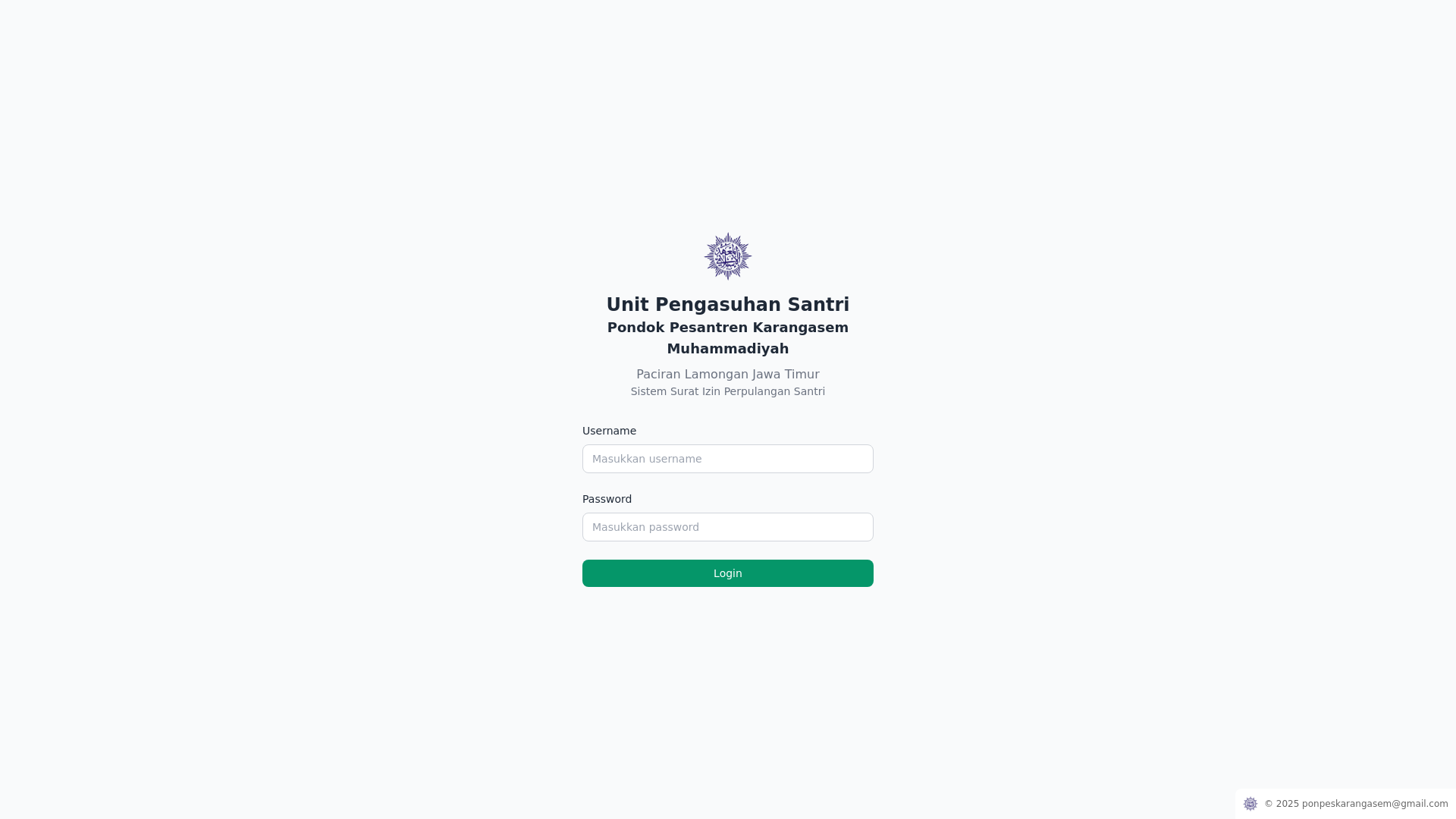 website screenshot of https://izinpulang.my.id/