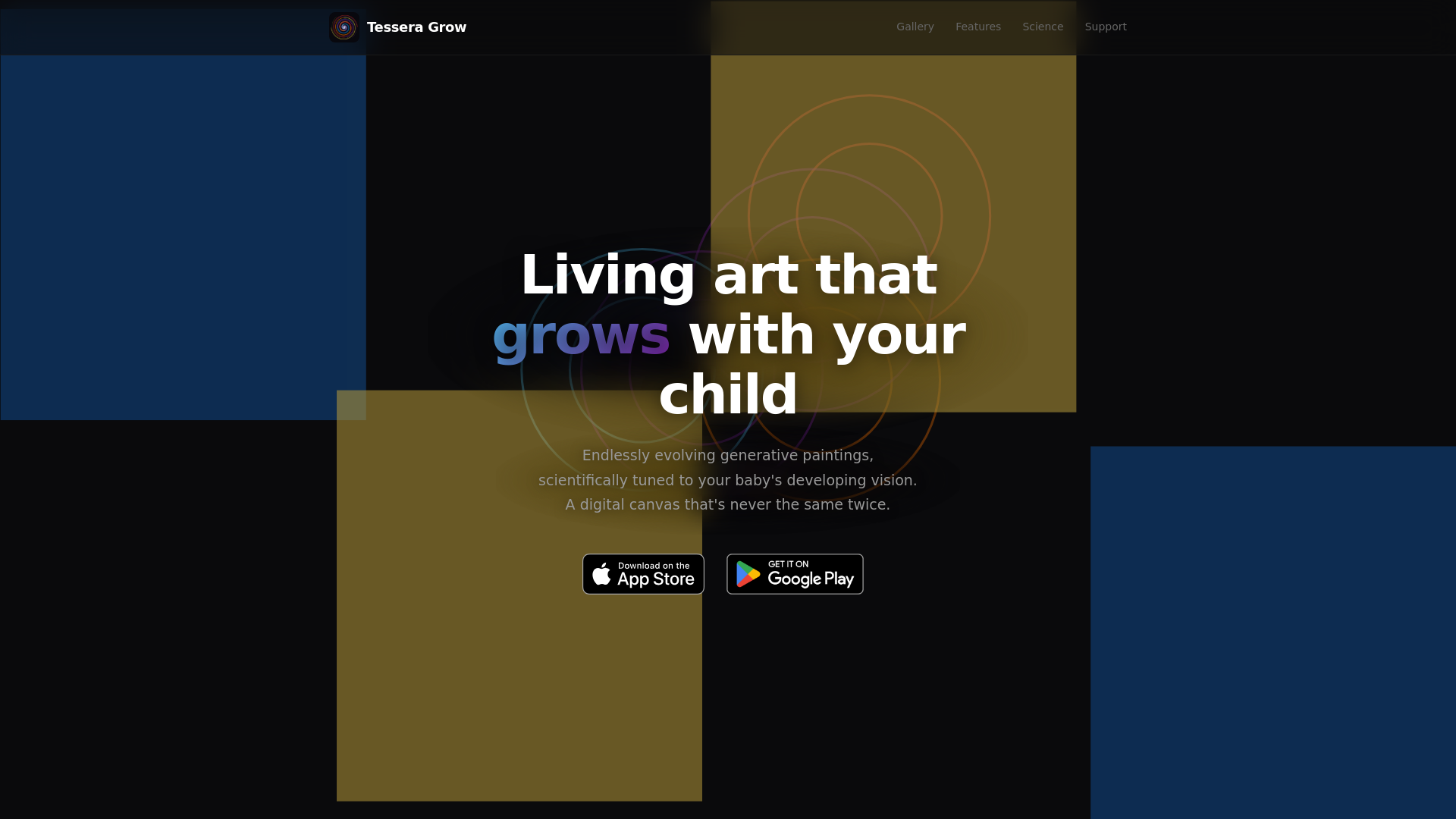 website screenshot of https://tesseragrow.com/
