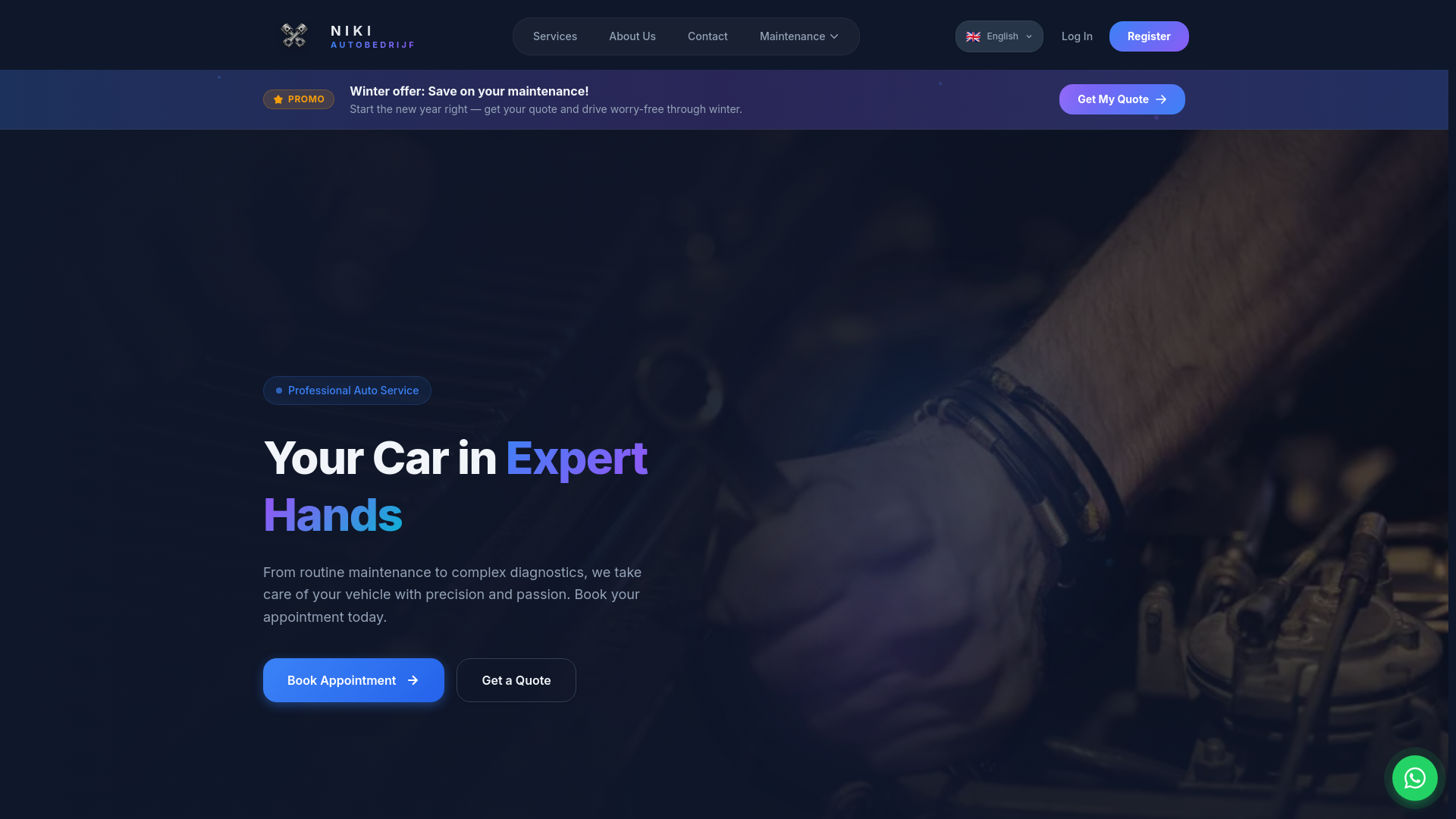 website screenshot of https://autogarage-nieuwkoop.nl/
