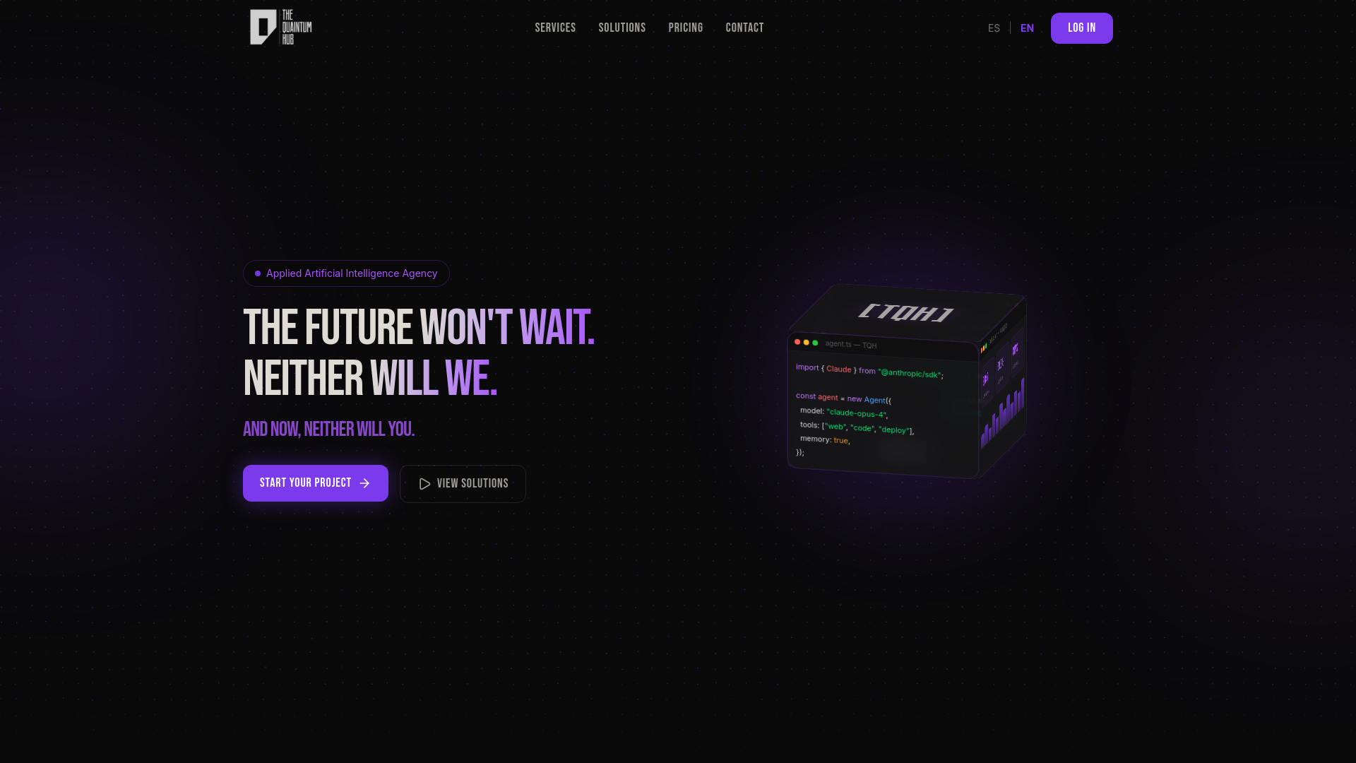 website screenshot of https://thequaintumhub.cl/