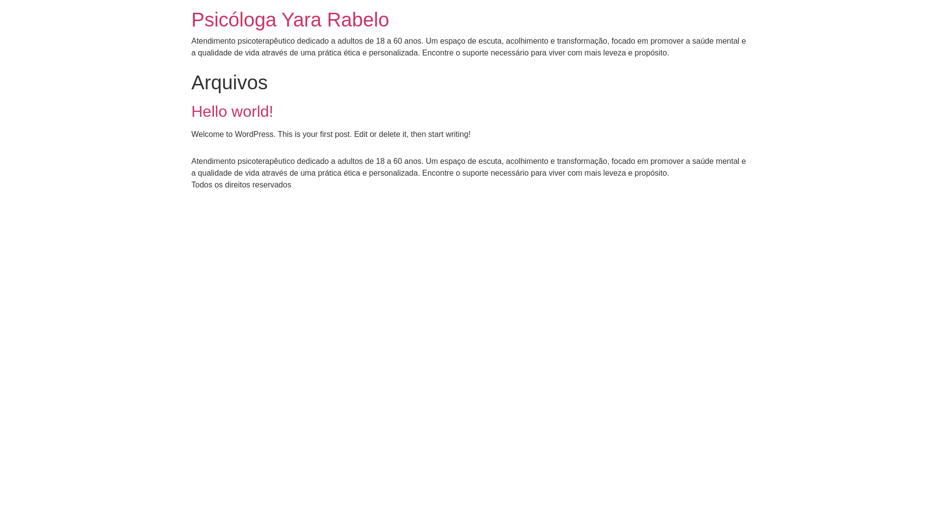 website screenshot of https://psiyararabelo.com/