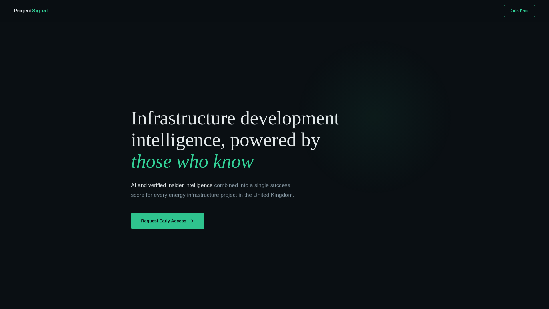 website screenshot of https://getprojectsignal.com/