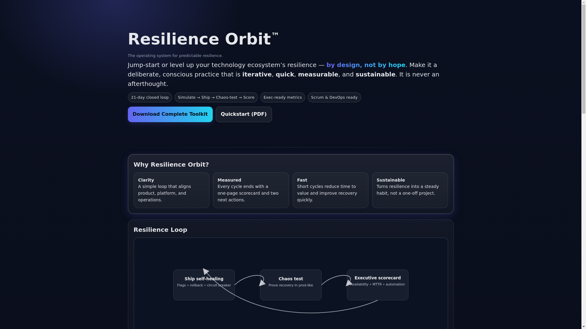 website screenshot of https://resilienceorbit.com/