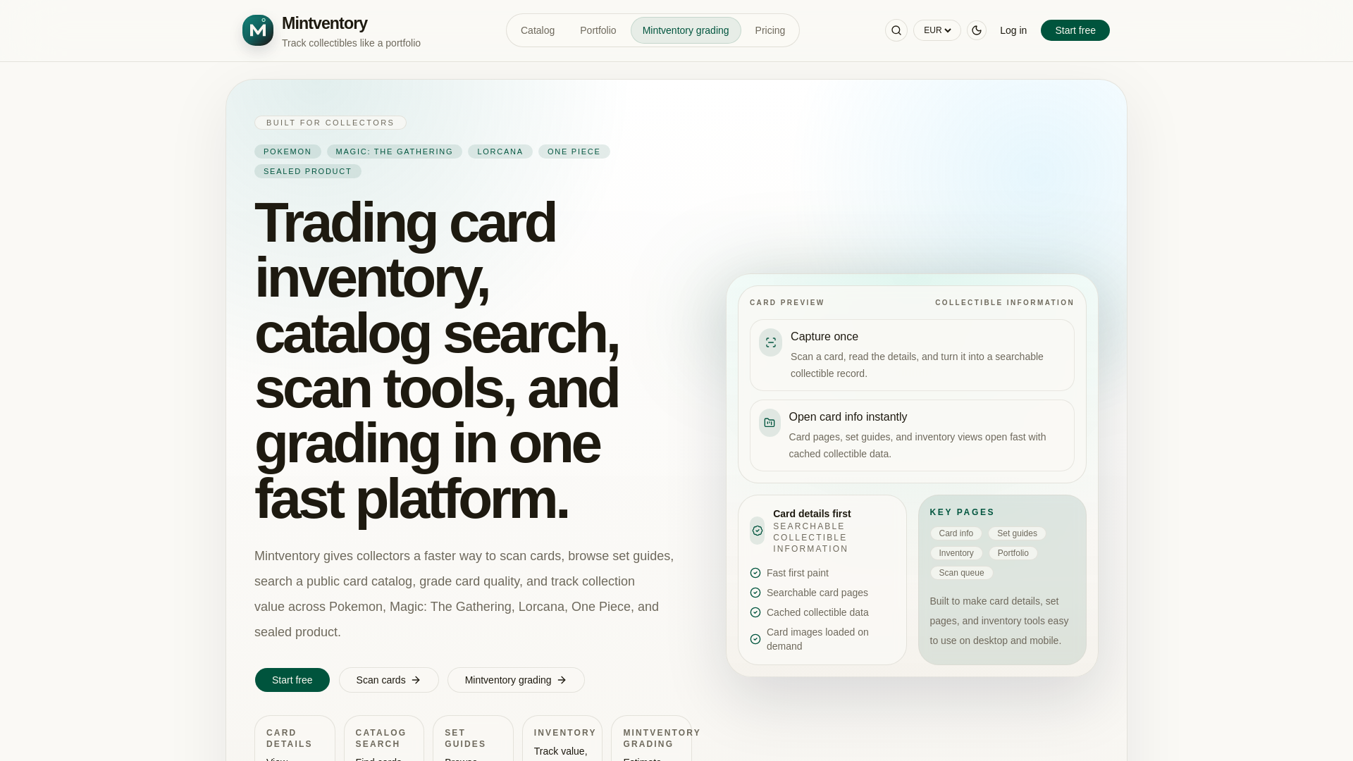 website screenshot of https://mintventory.com