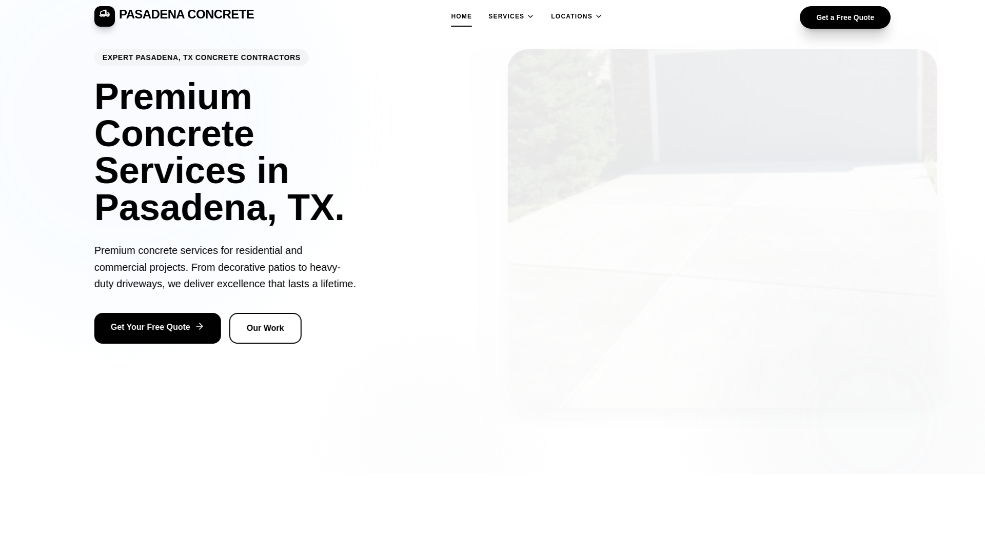 website screenshot of https://pasadenatxconcretecontractors.com