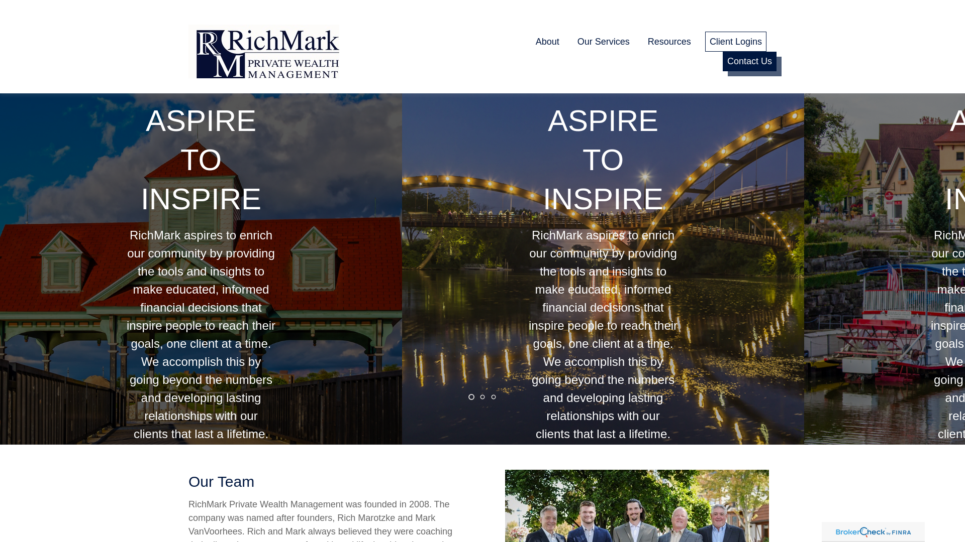 website screenshot of https://richmarkadvisors.com/