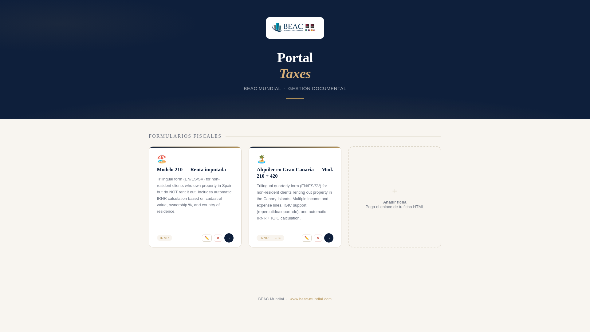 website screenshot of https://beac-mundialtaxes.com/