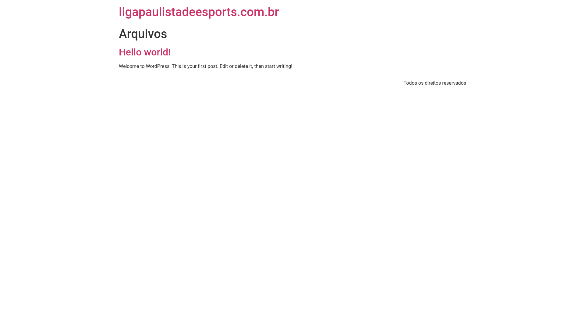website screenshot of https://ligapaulistadeesports.com.br