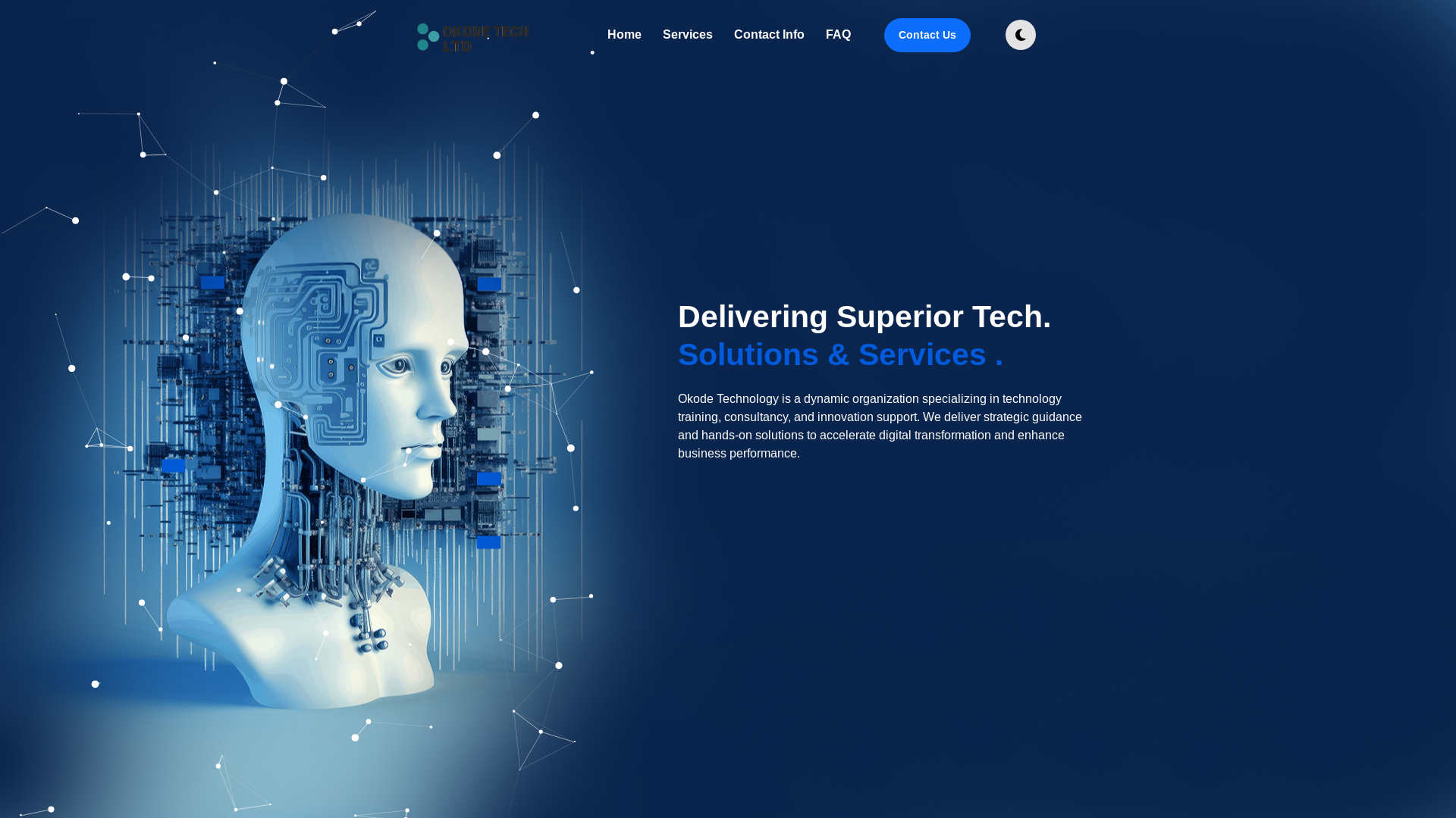 website screenshot of https://okodetech.com/