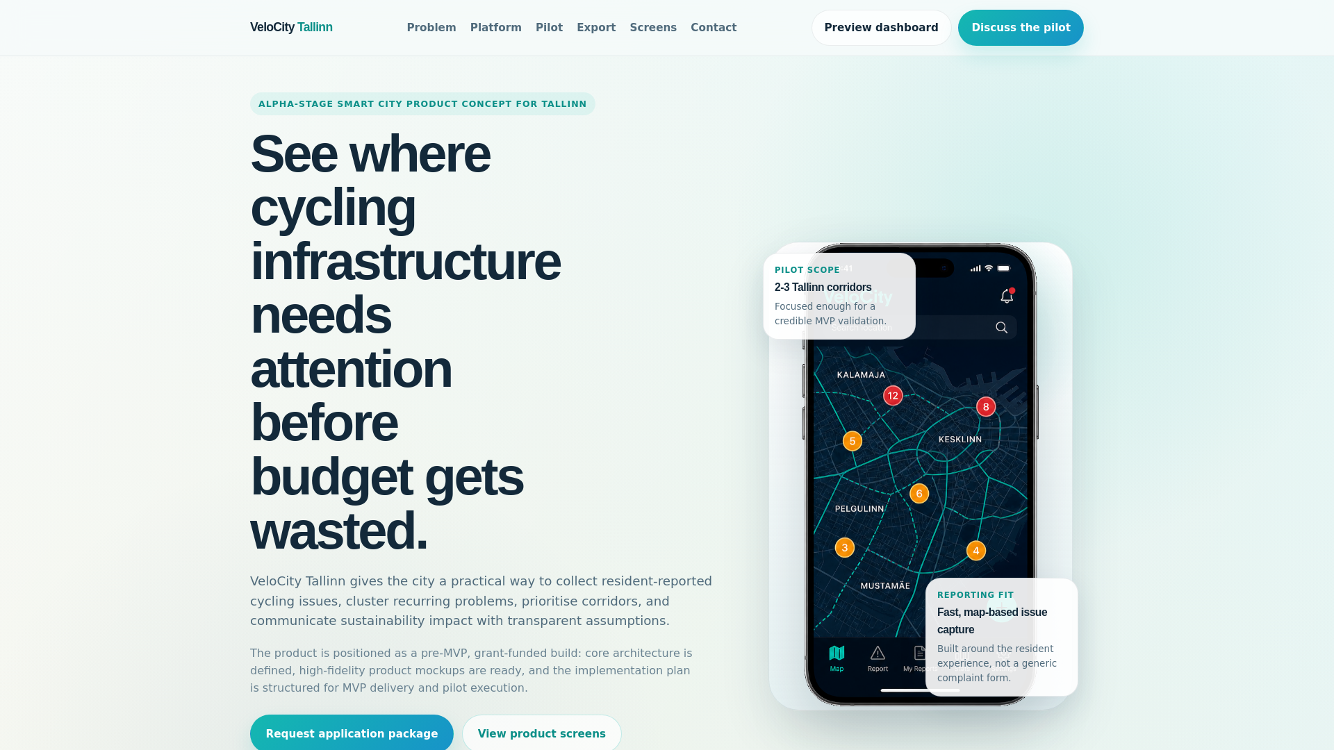 website screenshot of https://velocity-tallinn.tech/
