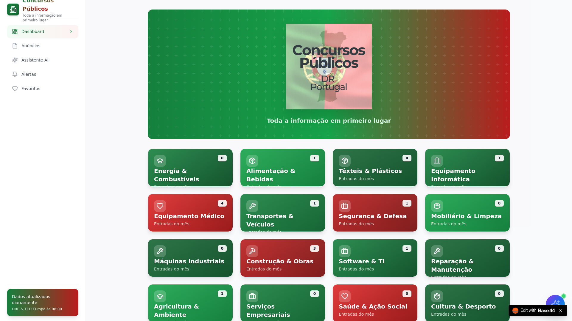 website screenshot of https://dr-concursospublicos.com/