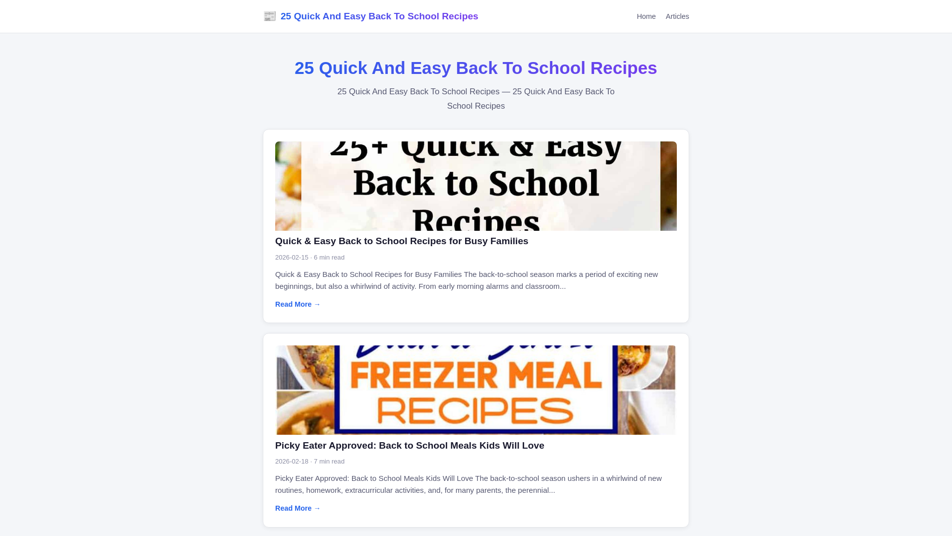 website screenshot of https://25-quick-and-easy-back-to-school-recipes.pages.dev/