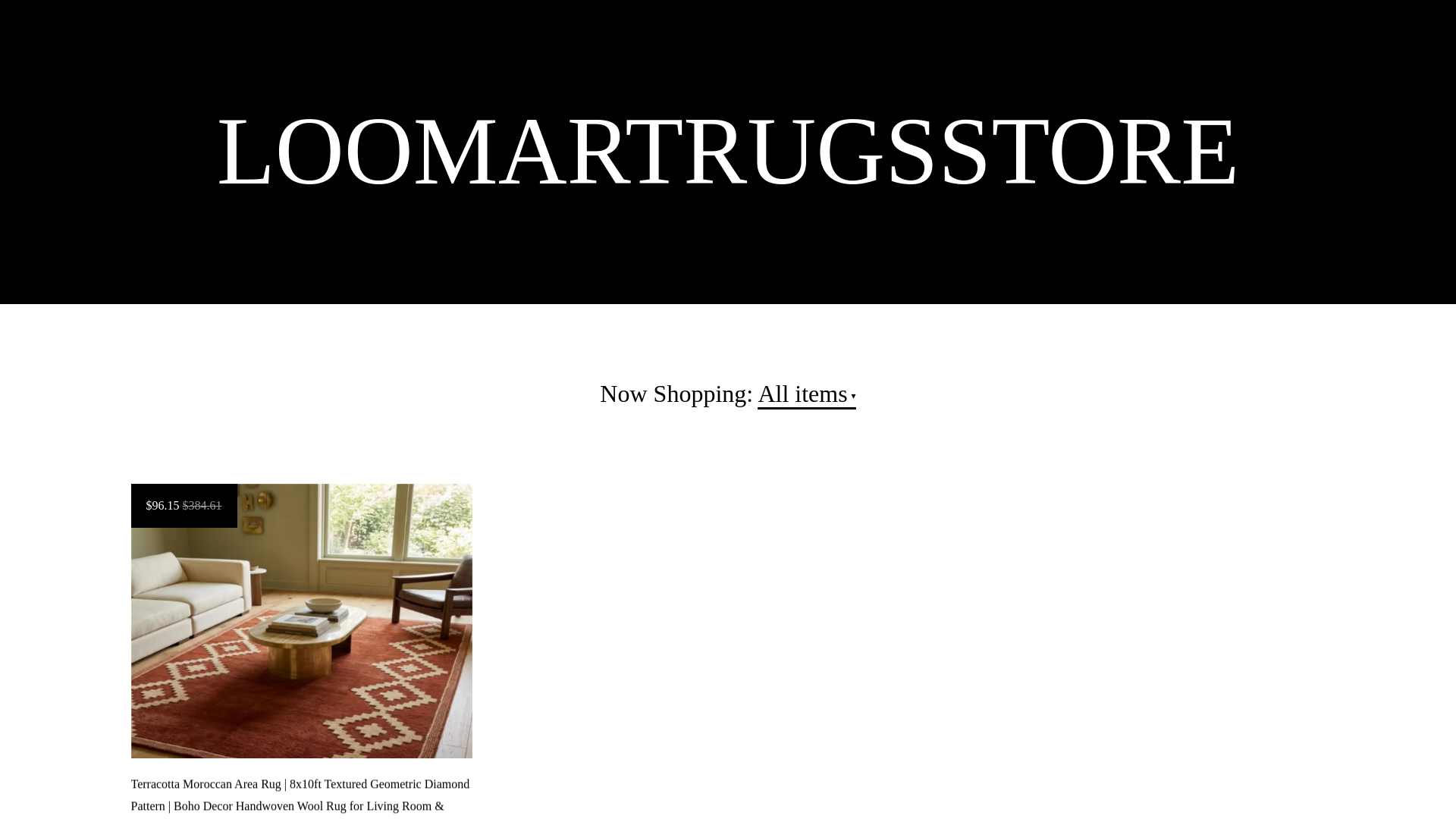 website screenshot of https://loomartrugsstore.store/