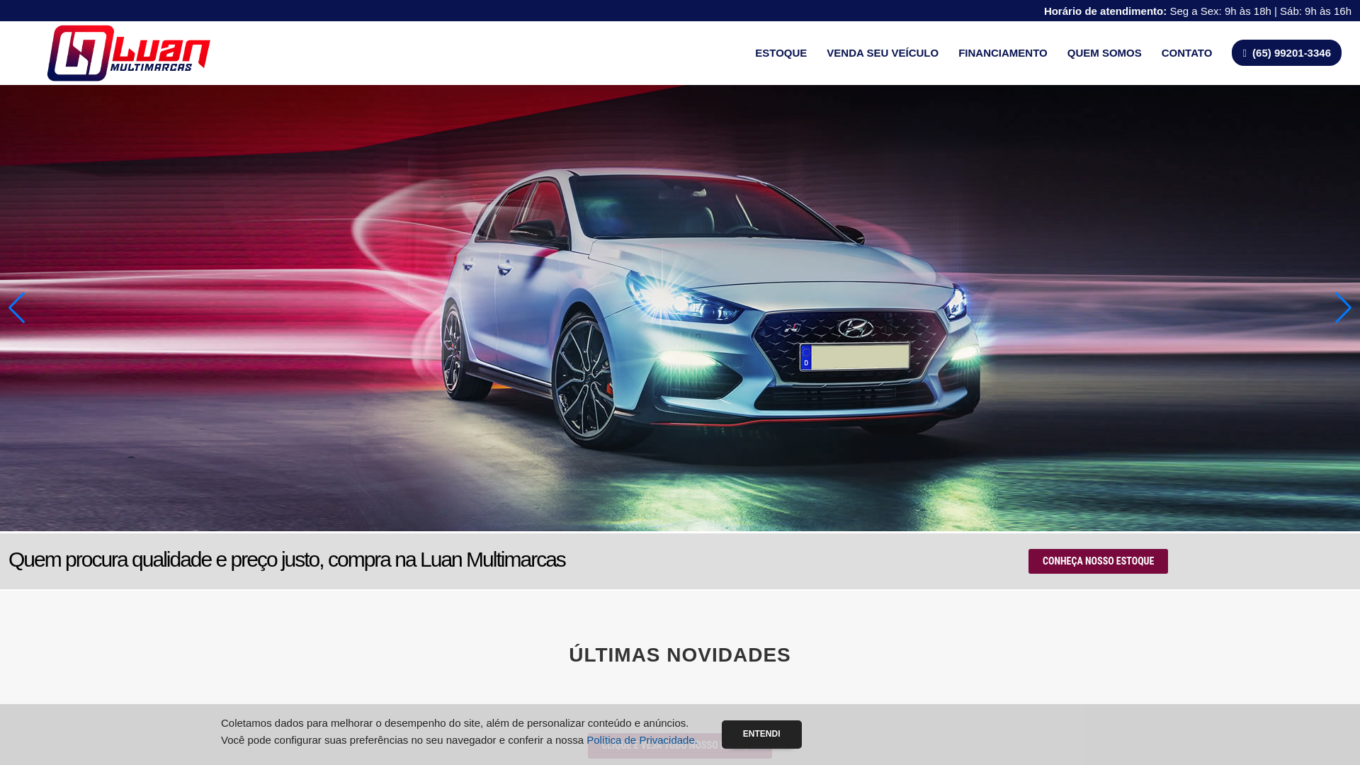 website screenshot of https://luanmultimarcasmt.com.br/