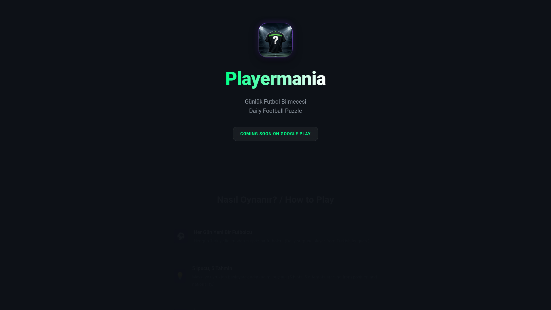 website screenshot of https://playermania.org/