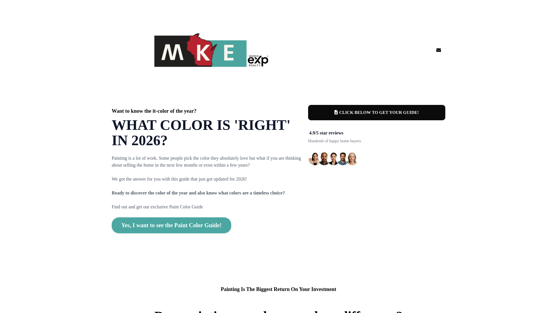 website screenshot of https://mkepaintguide.com/
