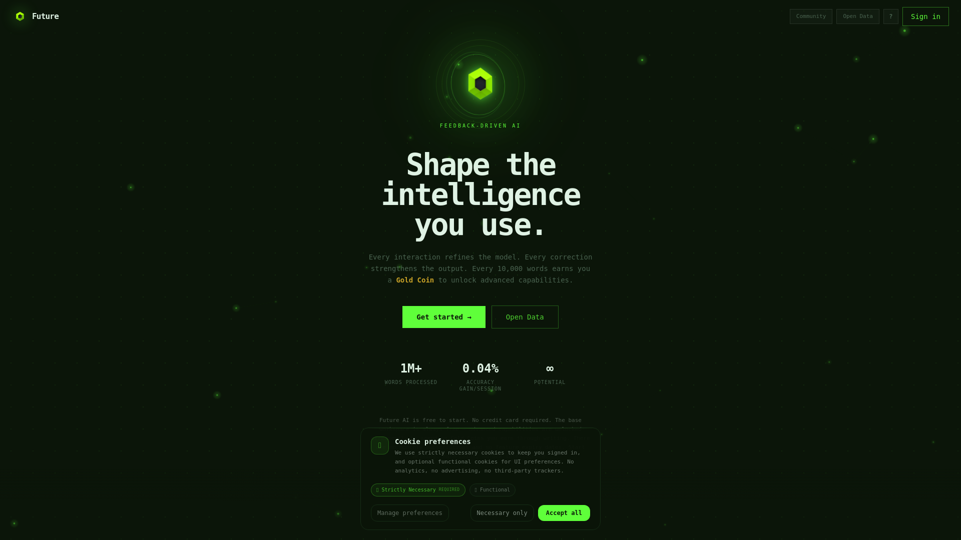 website screenshot of https://futurecore-ai.com/
