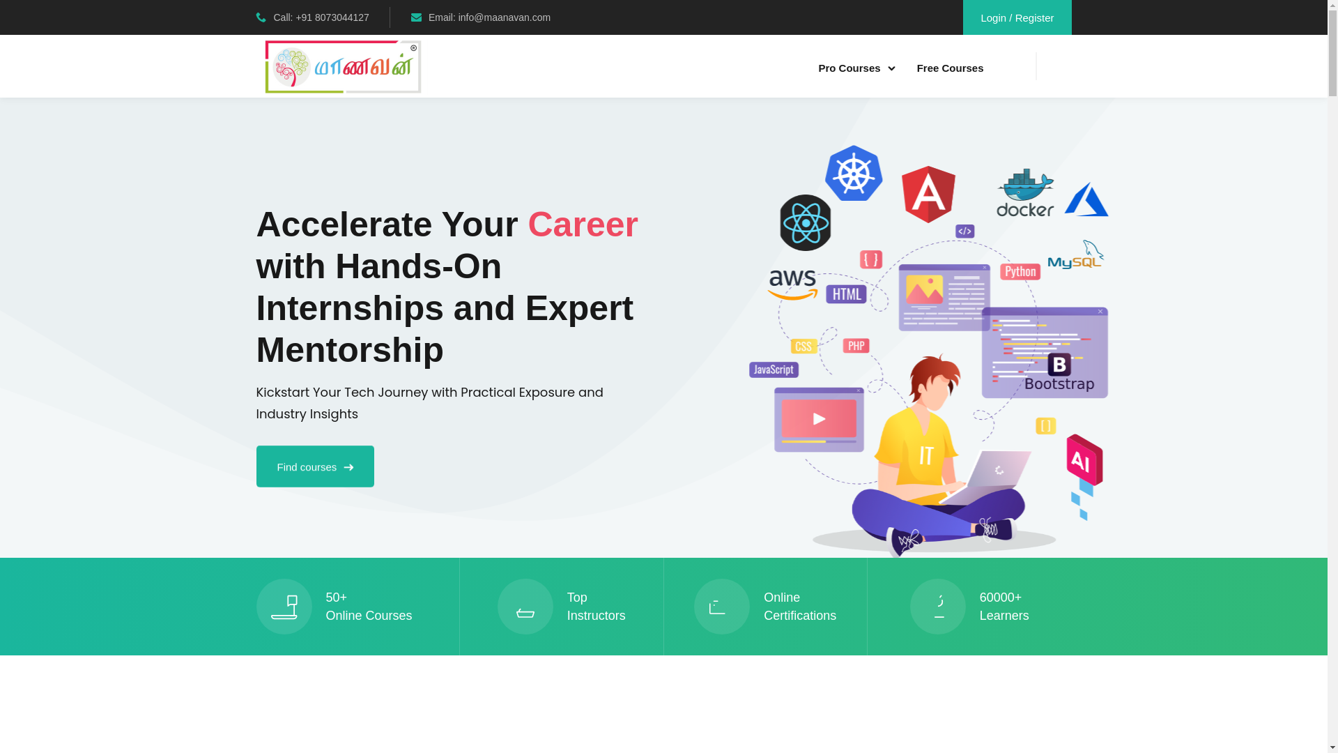 website screenshot of https://maanavan.net/