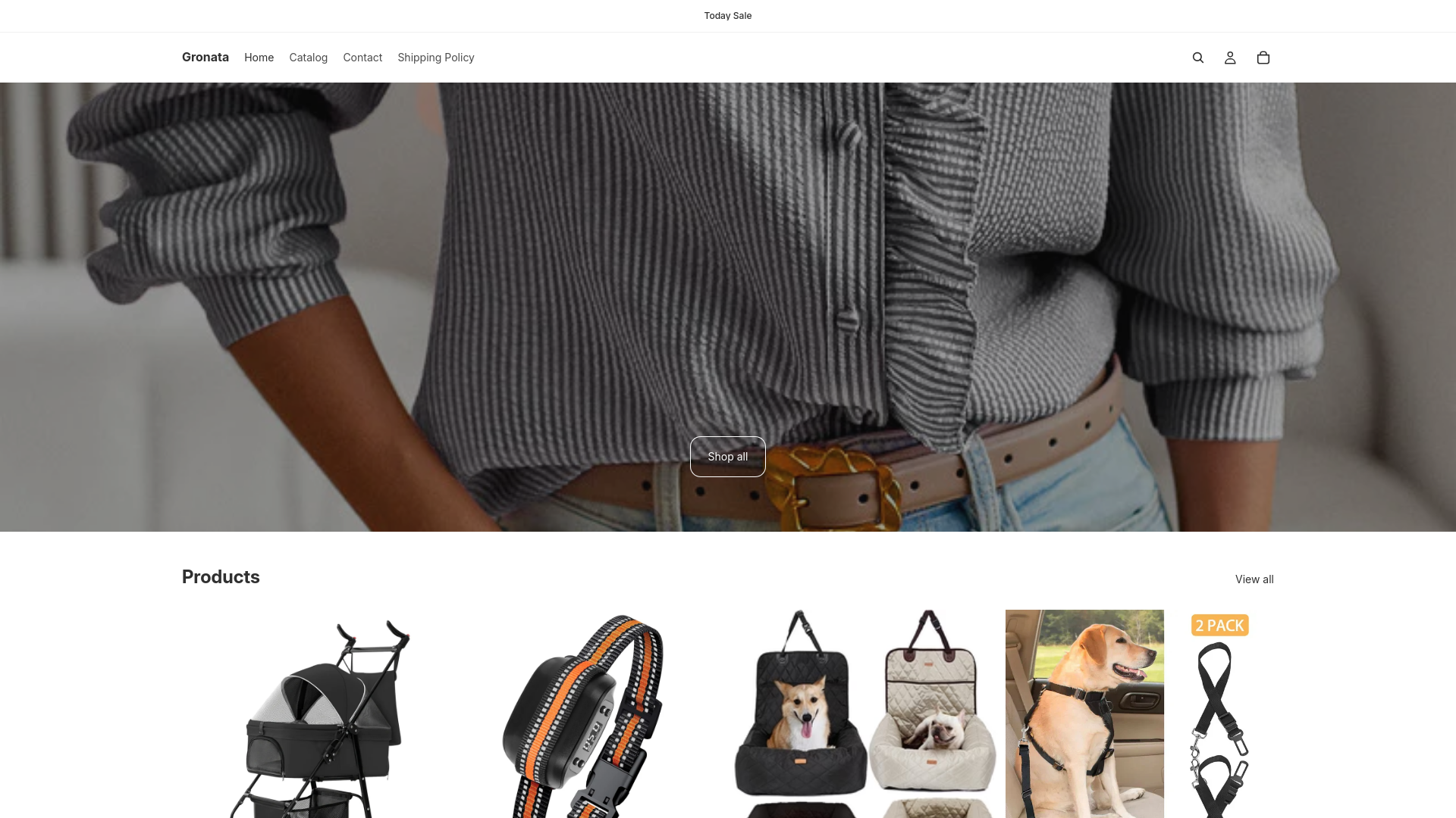 website screenshot of https://gronata.store/