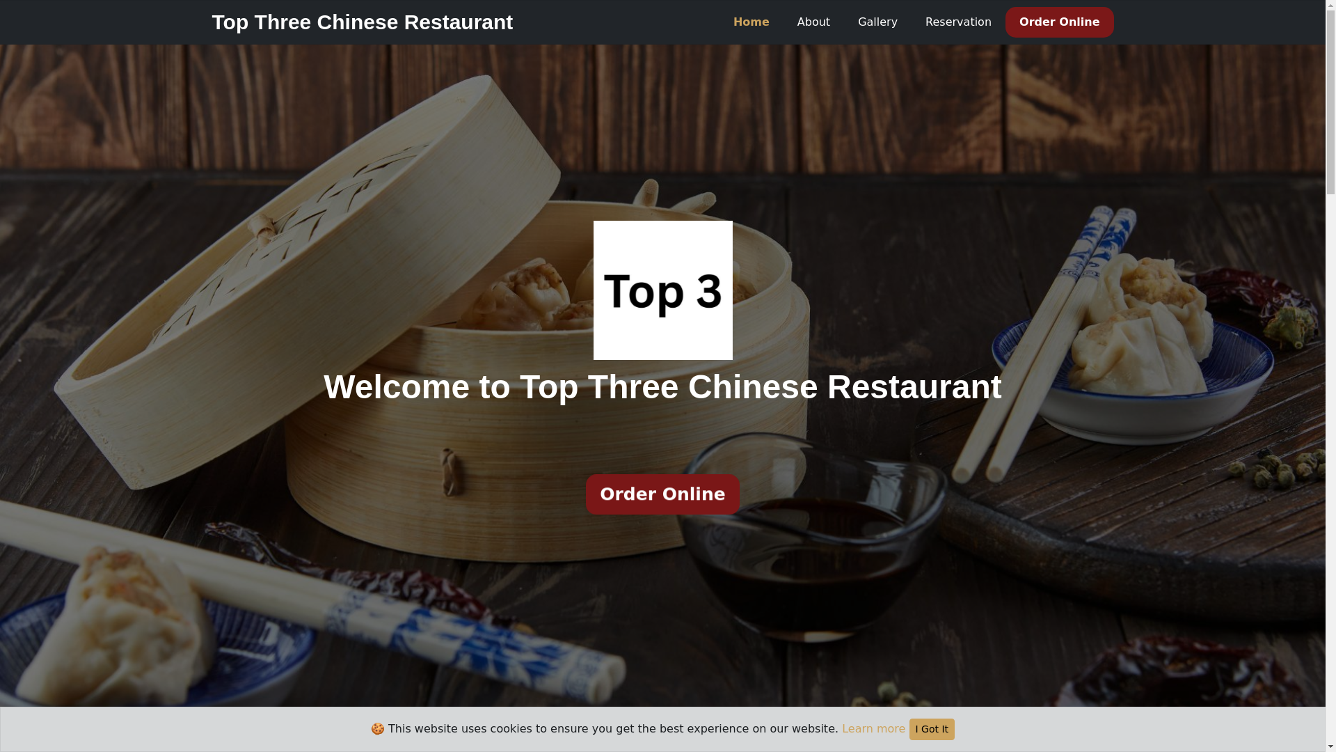 website screenshot of https://topthreechinese.ie/