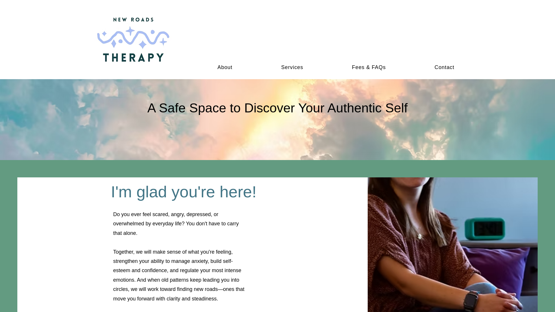 website screenshot of https://newroadstherapydenver.com