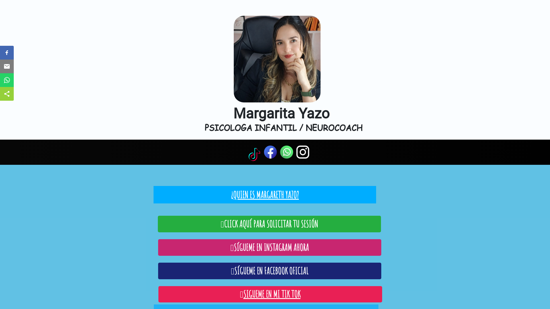 website screenshot of https://margaritayazo.com/
