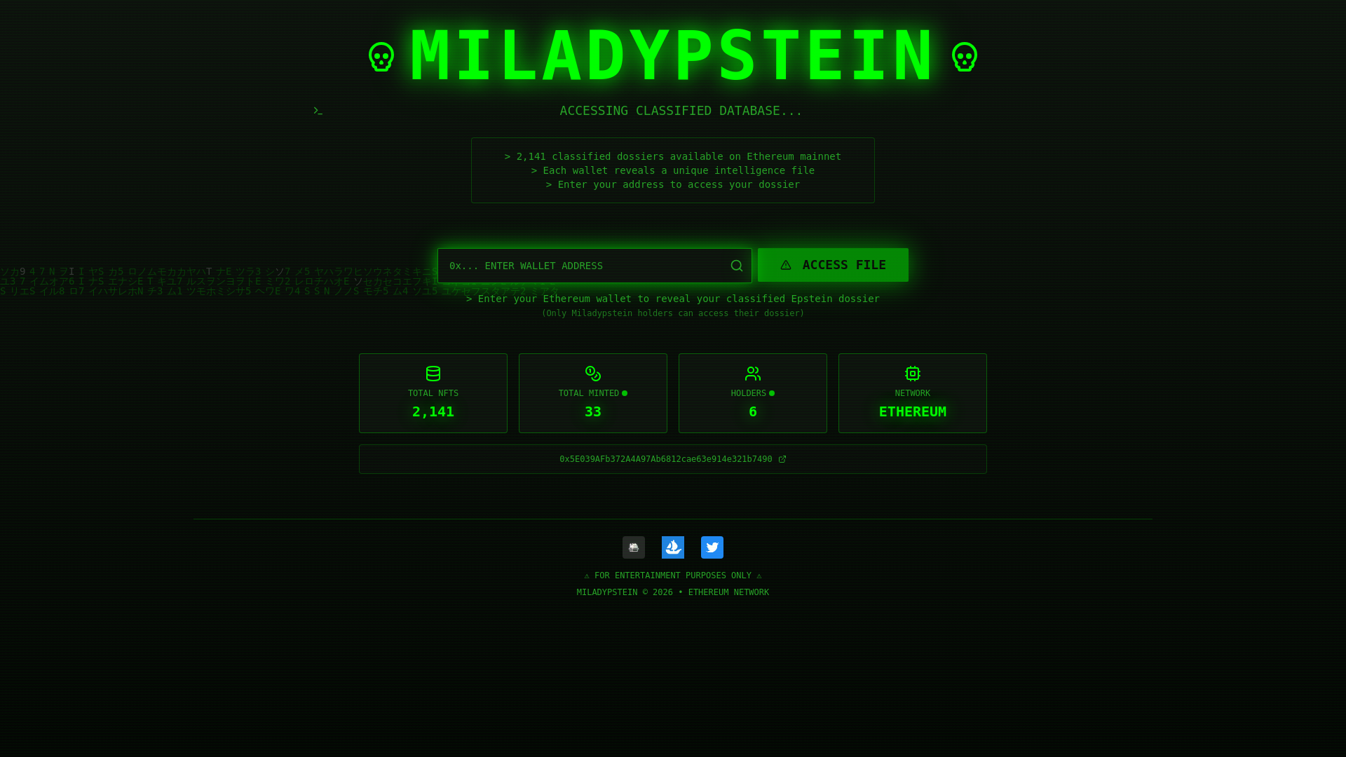 website screenshot of https://miladypstein.com/