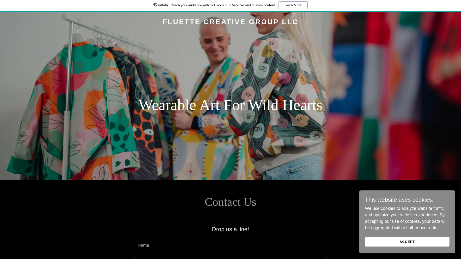 website screenshot of https://fluettecreative.com/