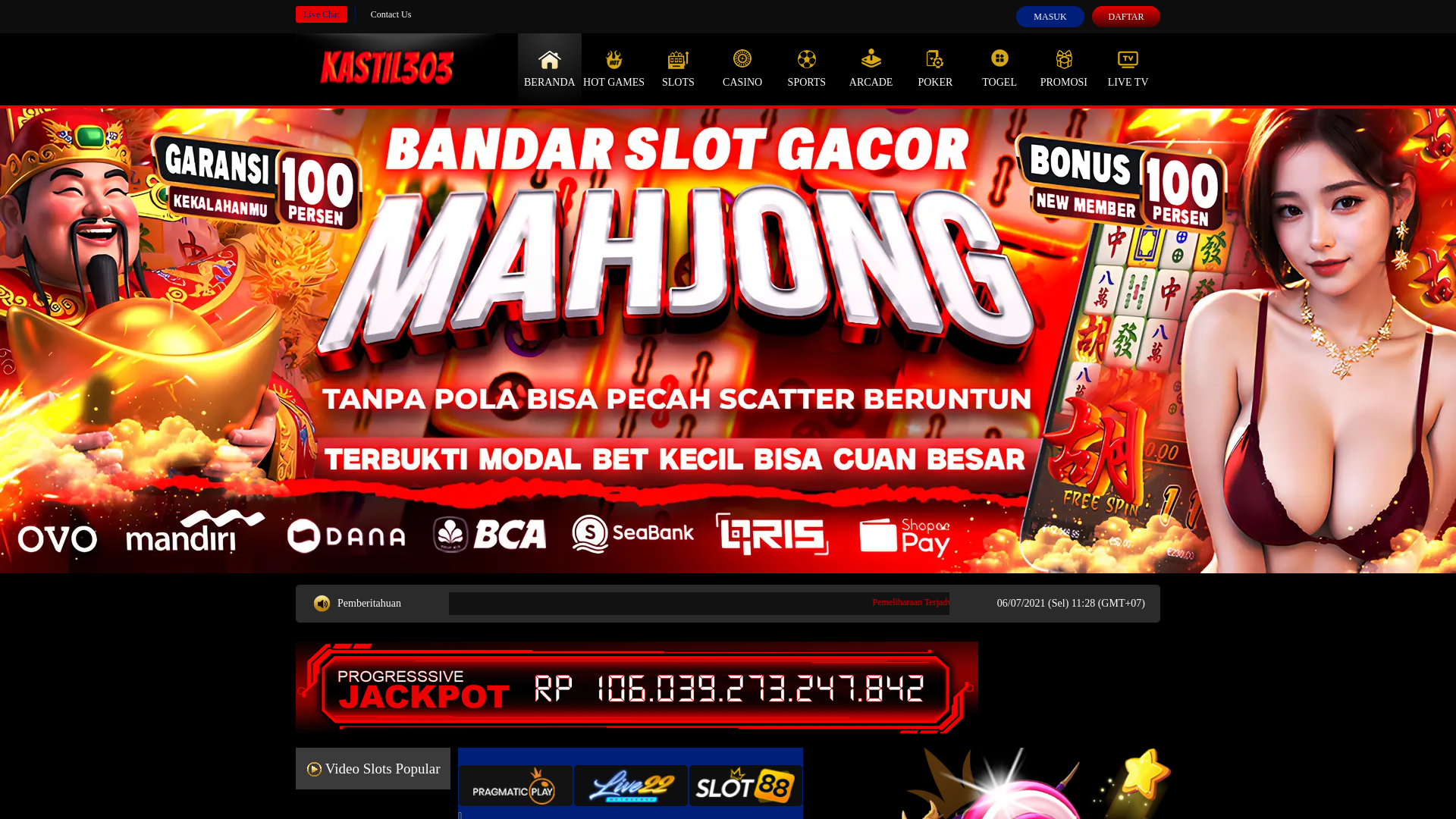 website screenshot of https://kastil303.com/