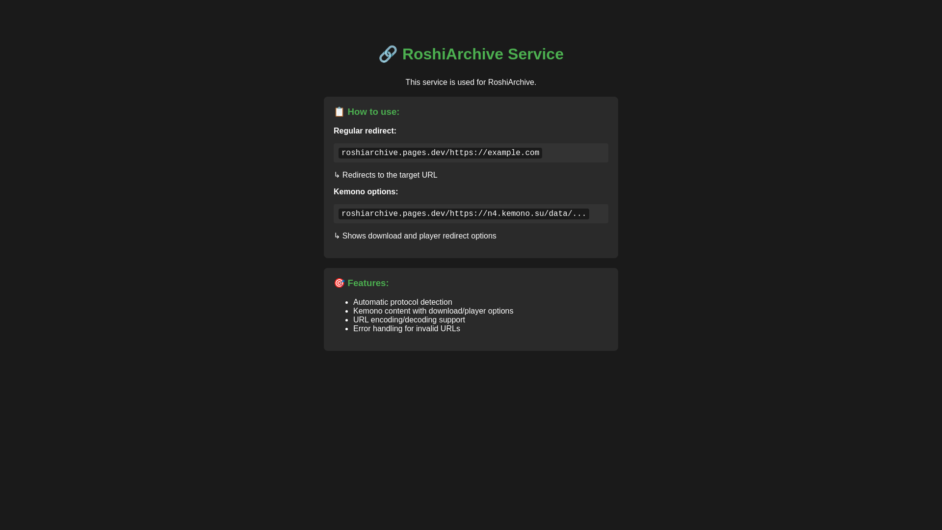 website screenshot of https://roshiarchive.pages.dev/