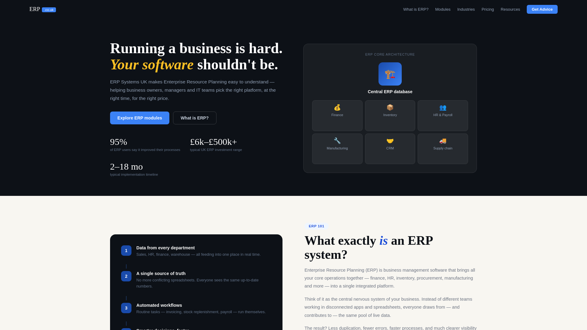 website screenshot of https://erpsystems.co.uk/