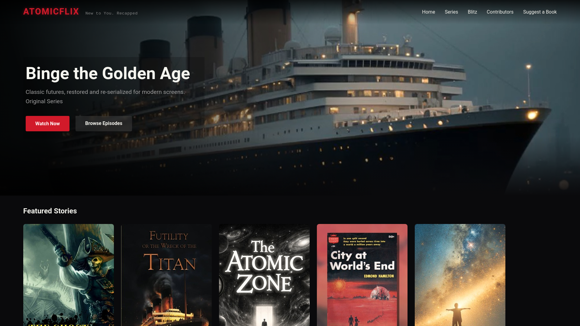 website screenshot of https://atomicflix.com/