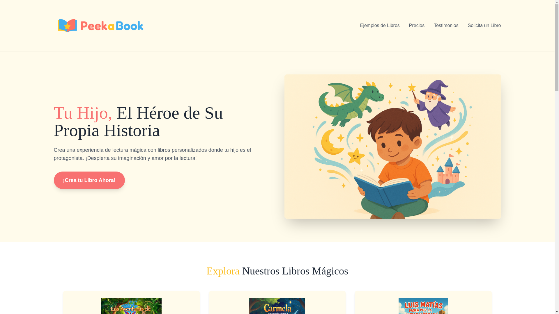 website screenshot of https://peekabook.kids/